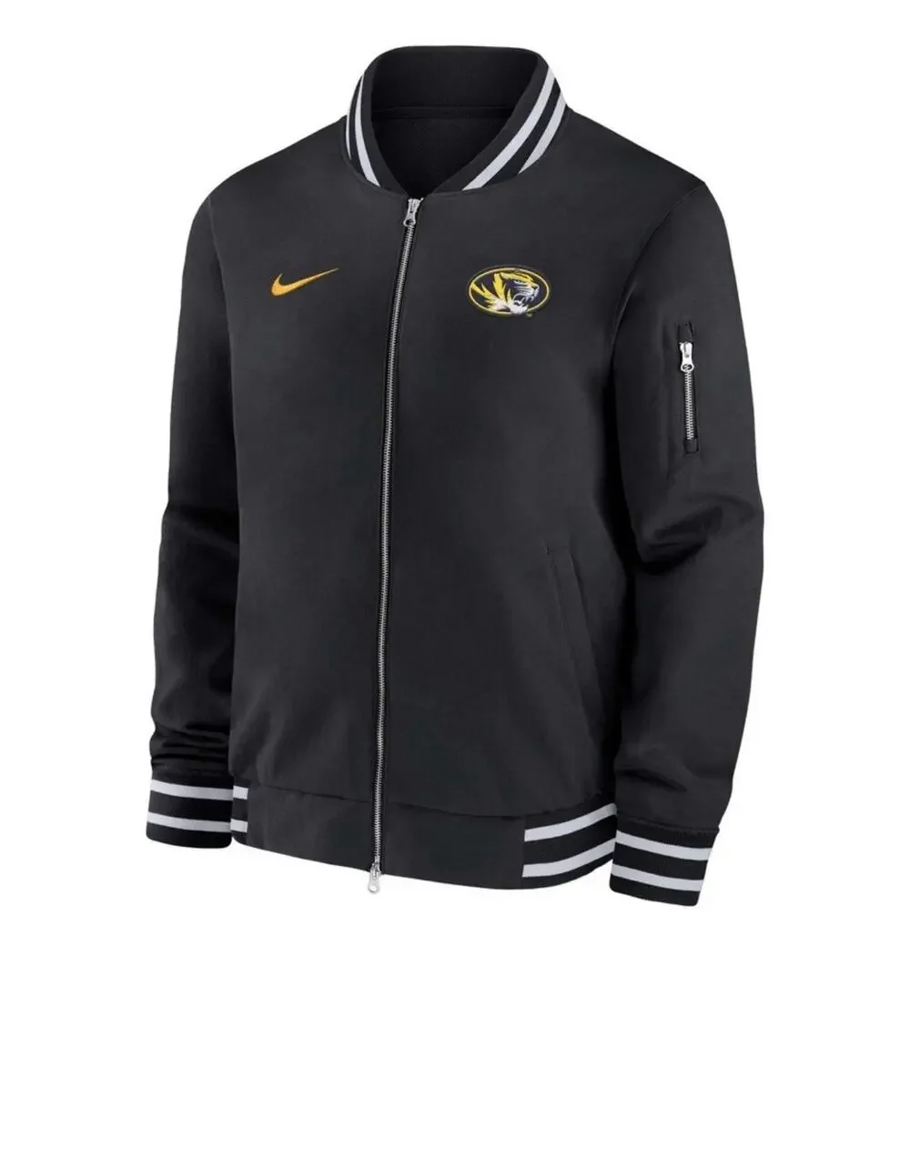 Nike Men’s Missouri Tigers NCAA Black Full-Zip Bomber Jacket Black Size L